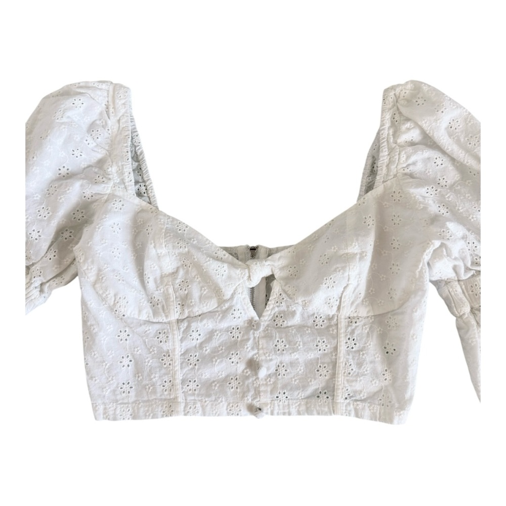 For Love and Lemons Women's Summer Bora Blouse White Size S - Picture 4 of 6